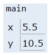 main 中的 x 与 y